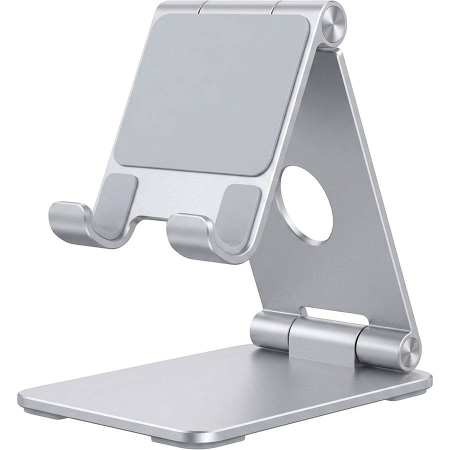 Lofar Folding Aluminum Desktop Phone Stand with Dual Hinge Silver